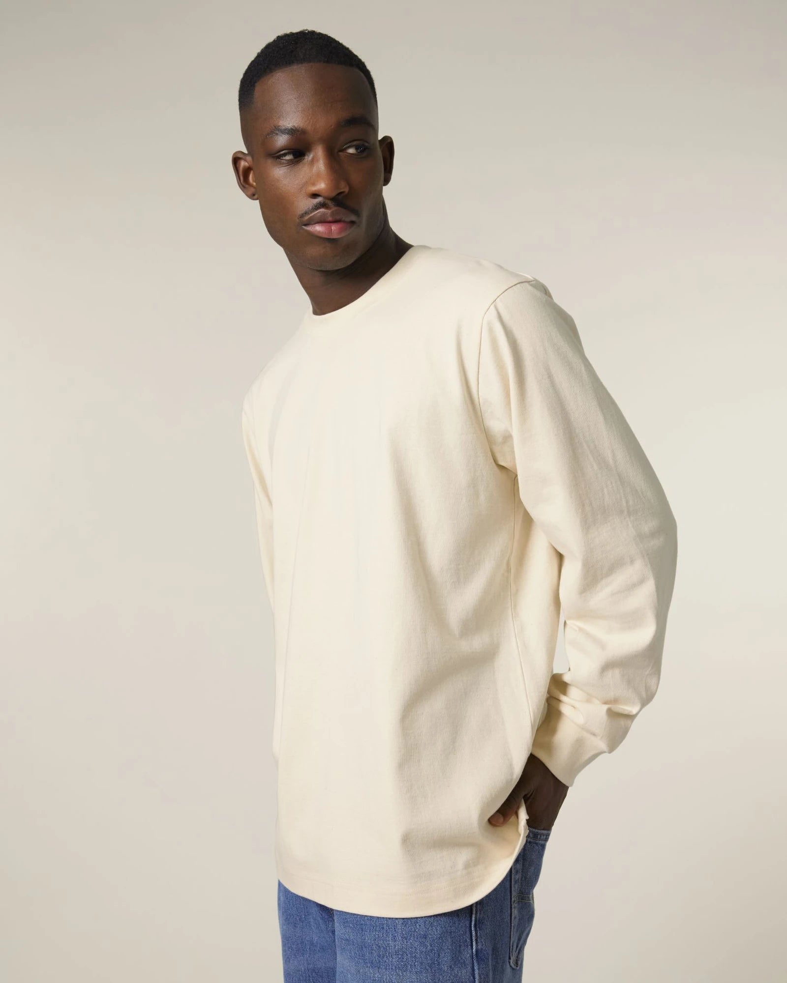 T-Shirt langarm Bio-Baumwolle Stanley/Stella Freestyler zum Personalisieren - Naturroh