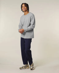 T-Shirt langarm Bio-Baumwolle Stanley/Stella Freestyler zum Personalisieren - Mélange Grau
