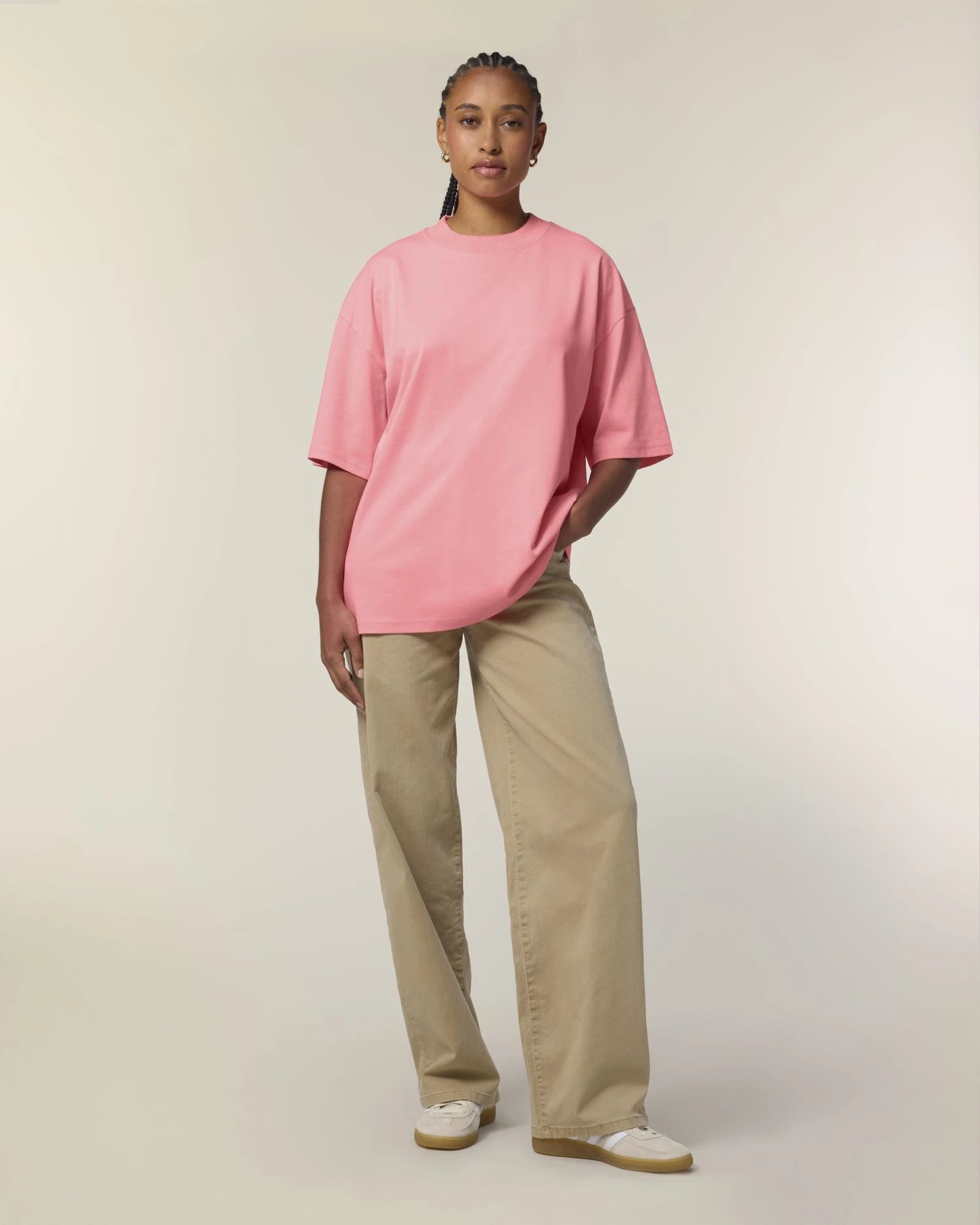 T-Shirt Bio-Baumwolle Stanley/Stella Blaster 2.0 zum Personalisieren - Rosa Freude
