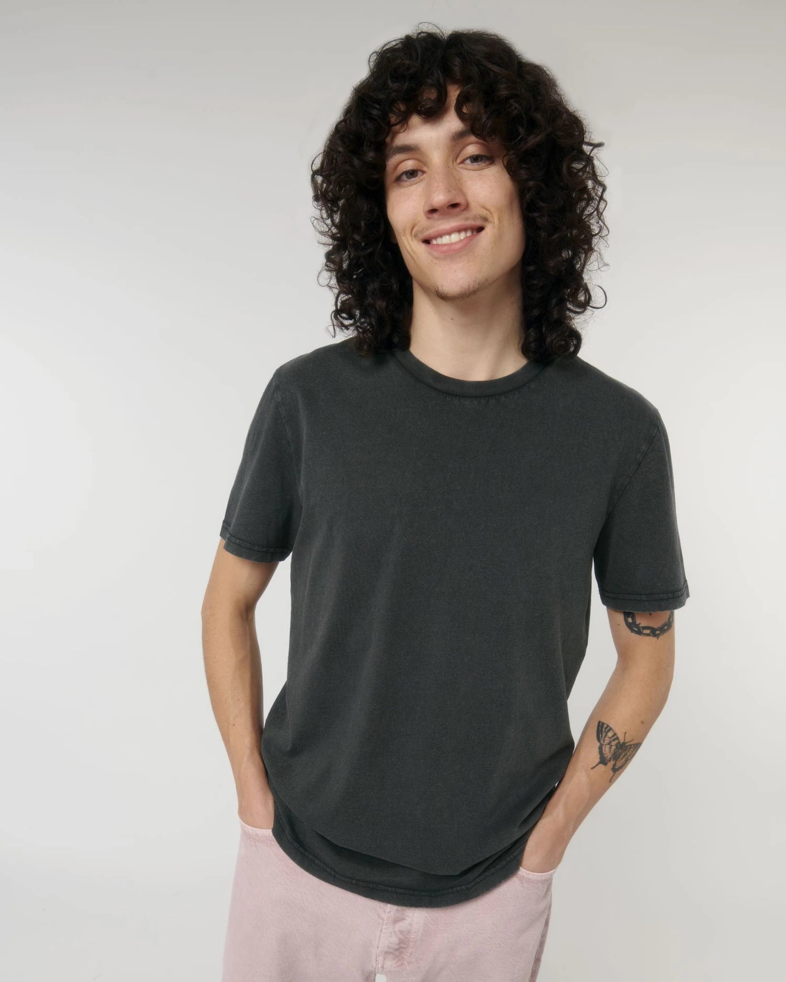 T-Shirt Bio-Baumwolle Stanley/Stella Crafter Vintage zum Personalisieren - G. Gefärbtes Schwarzgestein