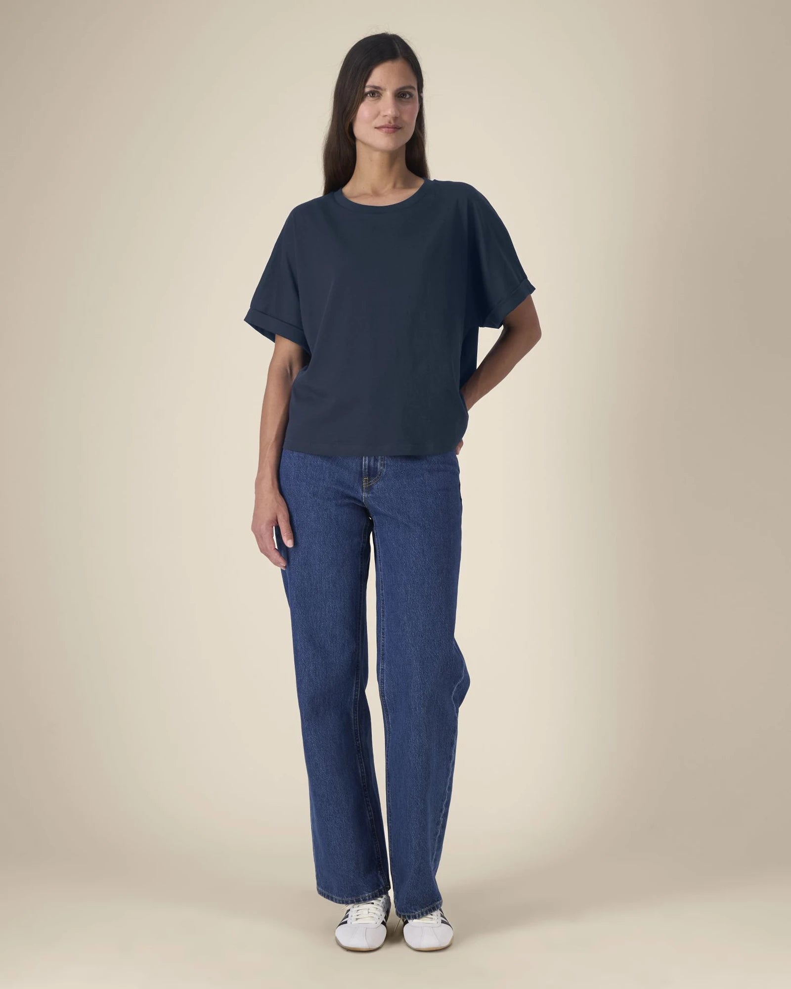 T-Shirt Oversized Bio-Baumwolle Stanley/Stella Collider zum Personalisieren - Französische Marine