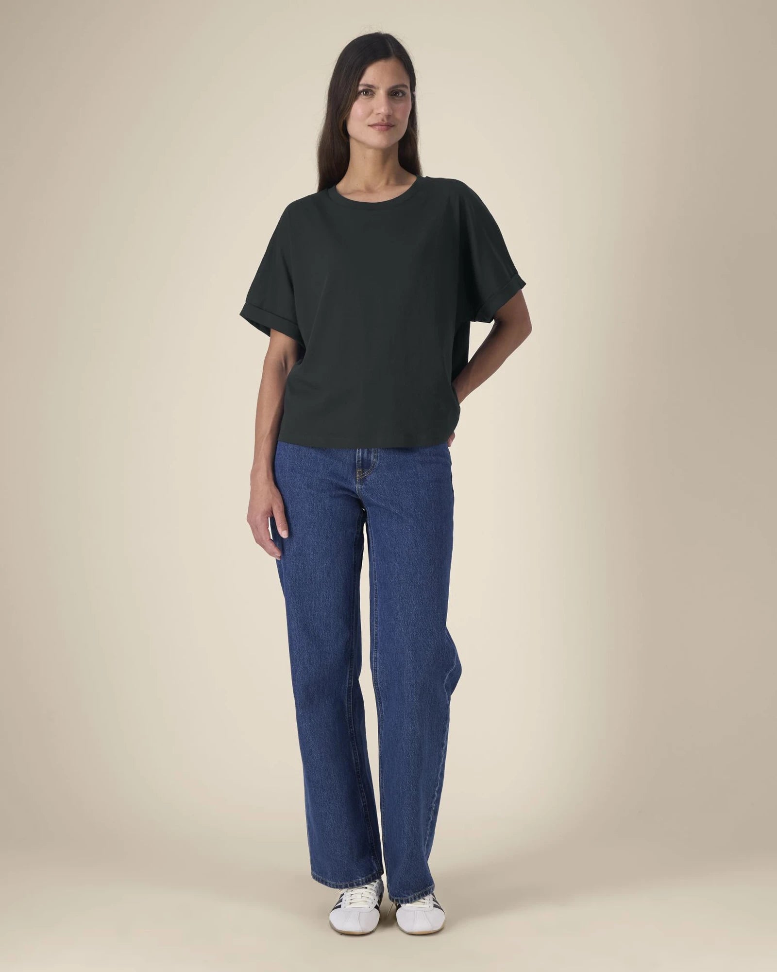 T-Shirt Oversized Bio-Baumwolle Stanley/Stella Collider zum Personalisieren - Schwarz