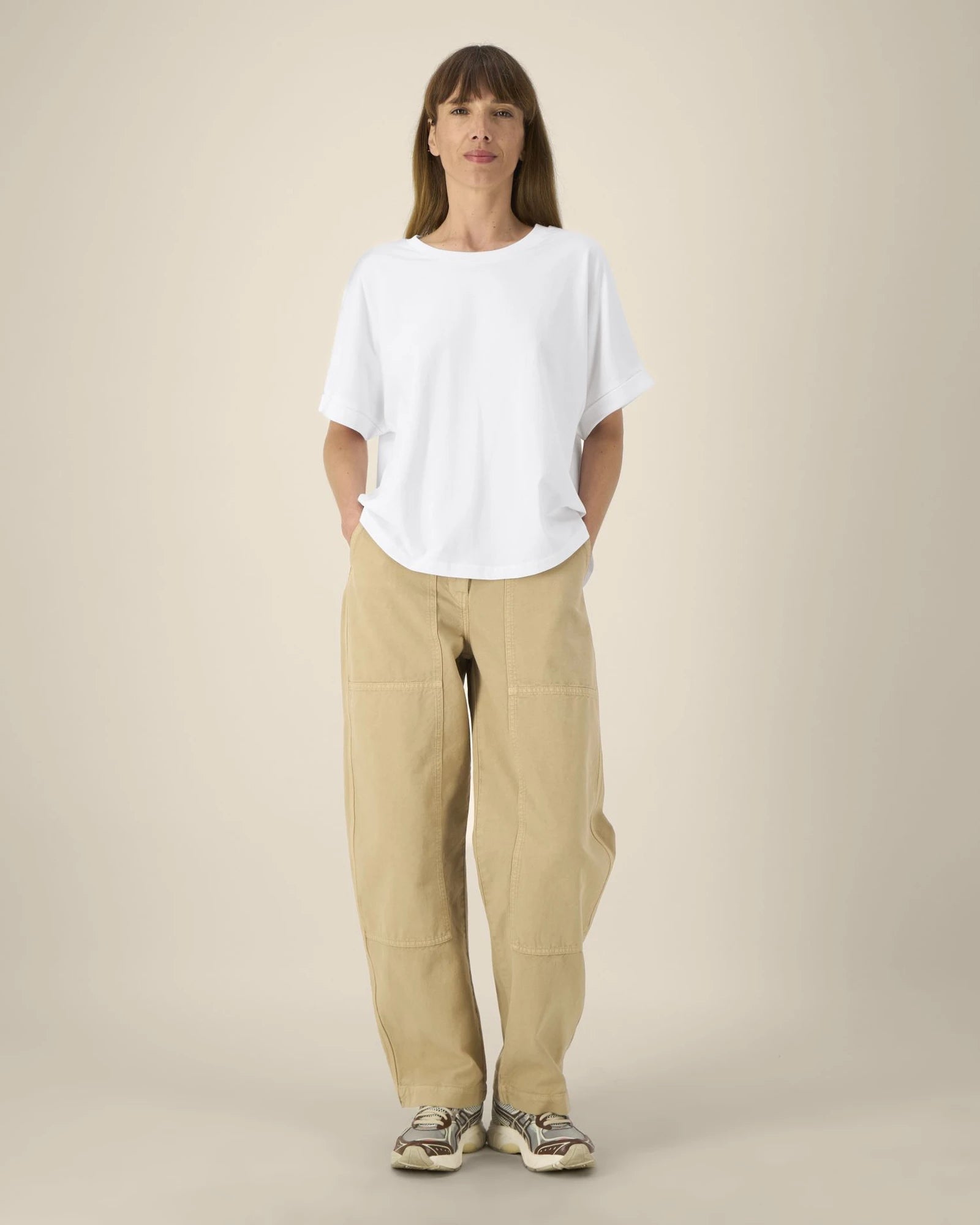 T-Shirt Oversized Bio-Baumwolle Stanley/Stella Collider zum Personalisieren - Weiß