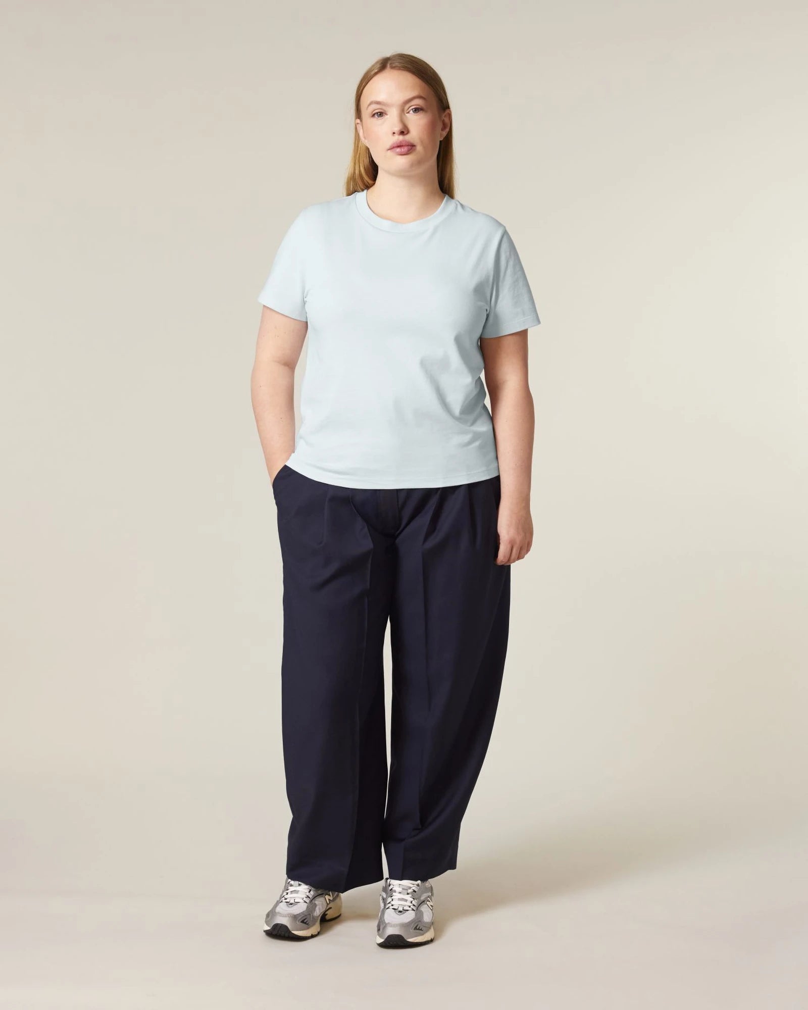 T-Shirt langarm Bio-Baumwolle Stanley/Stella Muser zum Personalisieren - Blaues Eis