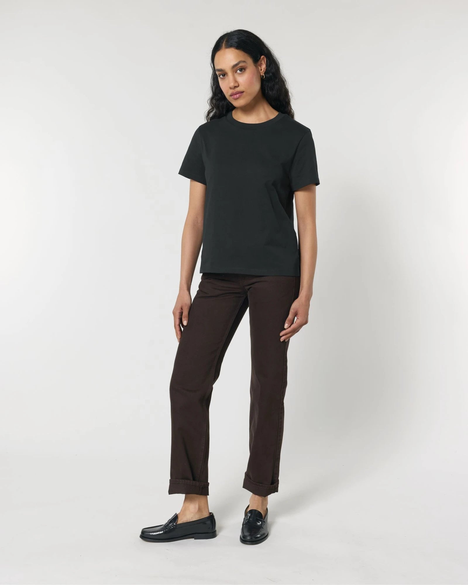 T-Shirt langarm Bio-Baumwolle Stanley/Stella Muser zum Personalisieren - Schwarz