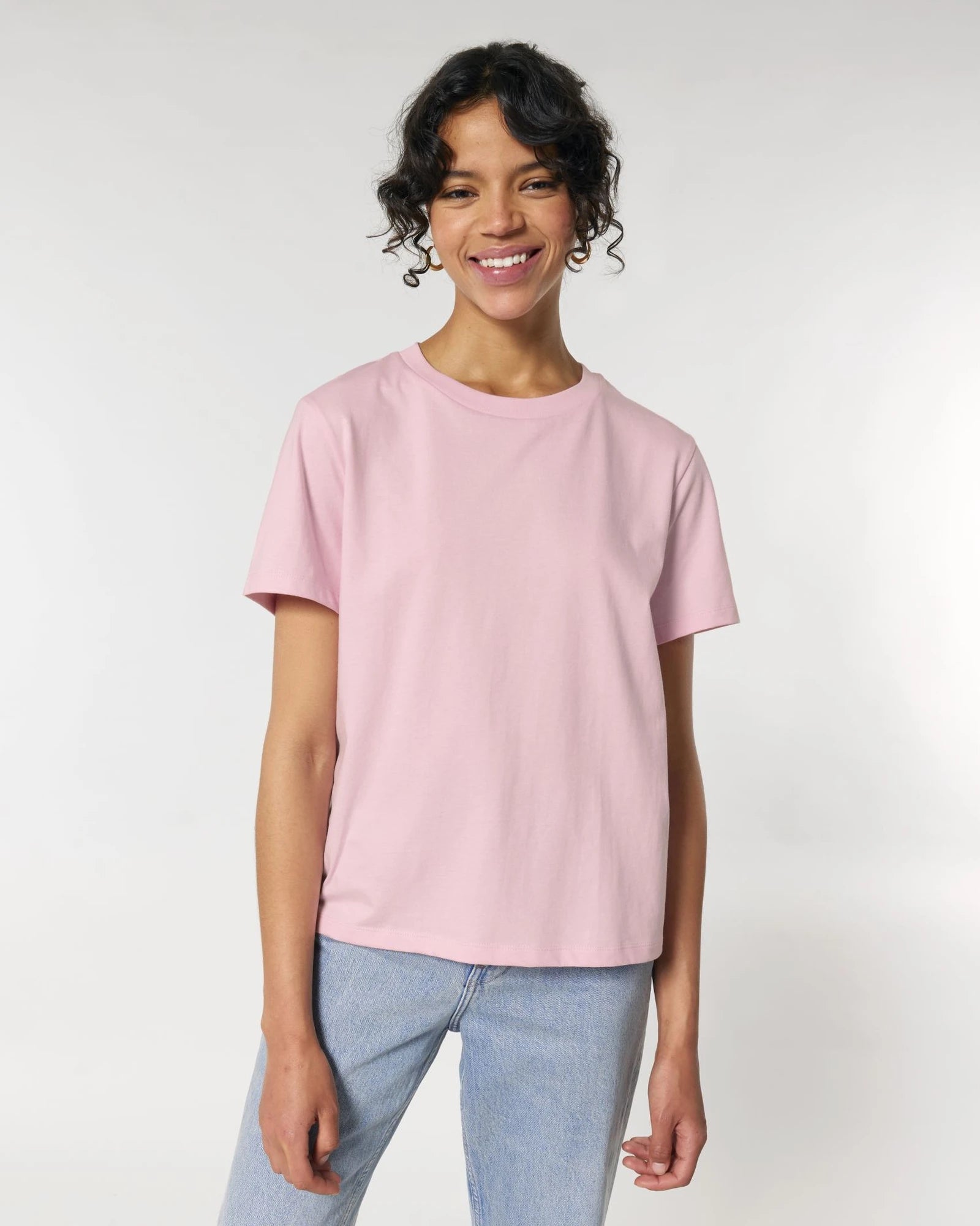 T-Shirt langarm Bio-Baumwolle Stanley/Stella Muser zum Personalisieren - Baumwollrosa