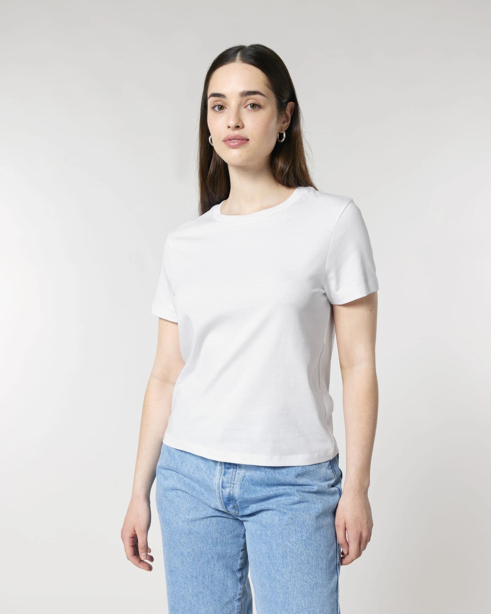 T-Shirt langarm Bio-Baumwolle Stanley/Stella Muser zum Personalisieren - Weiß
