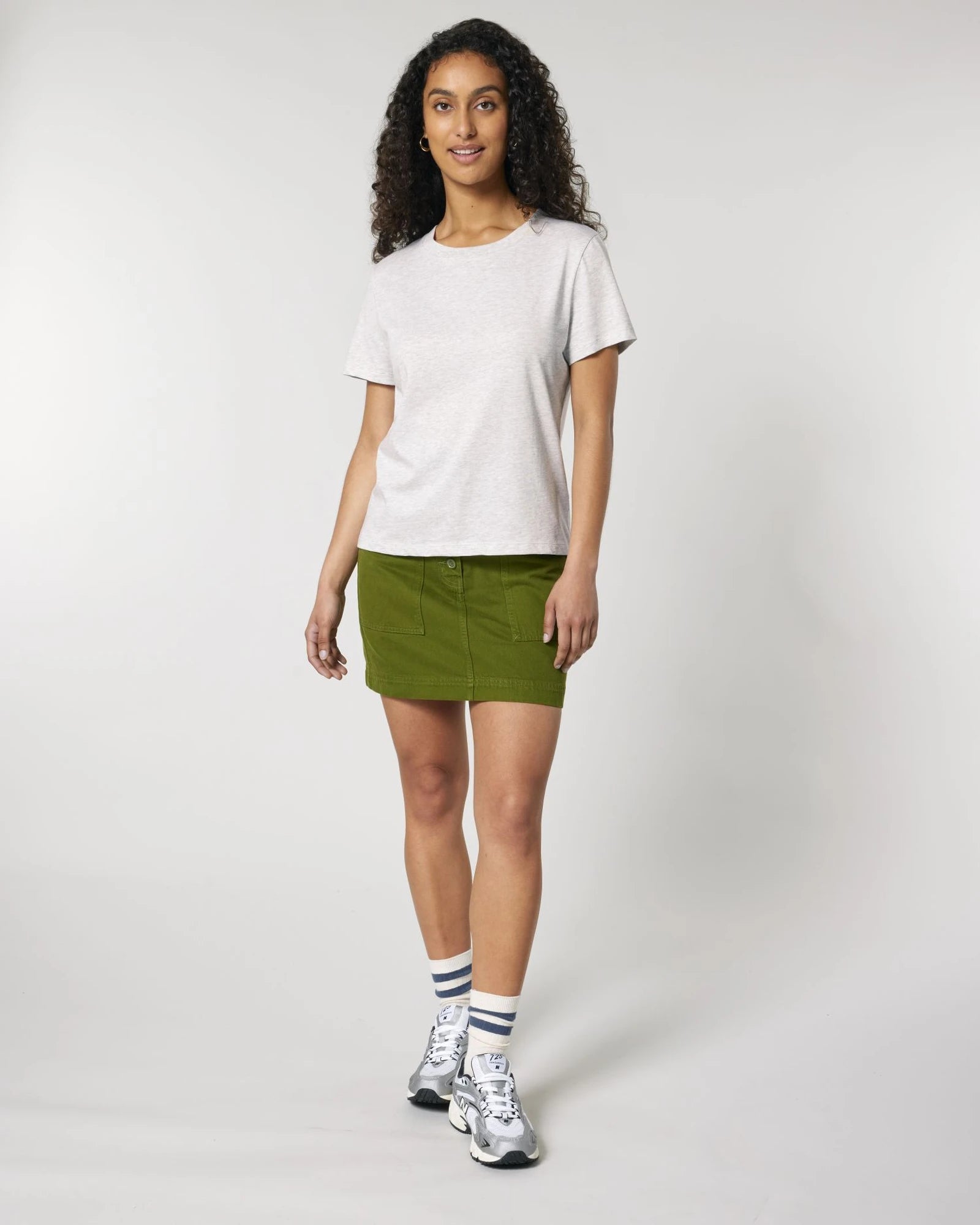 T-Shirt langarm Bio-Baumwolle Stanley/Stella Muser zum Personalisieren - Kühles Melange Grau