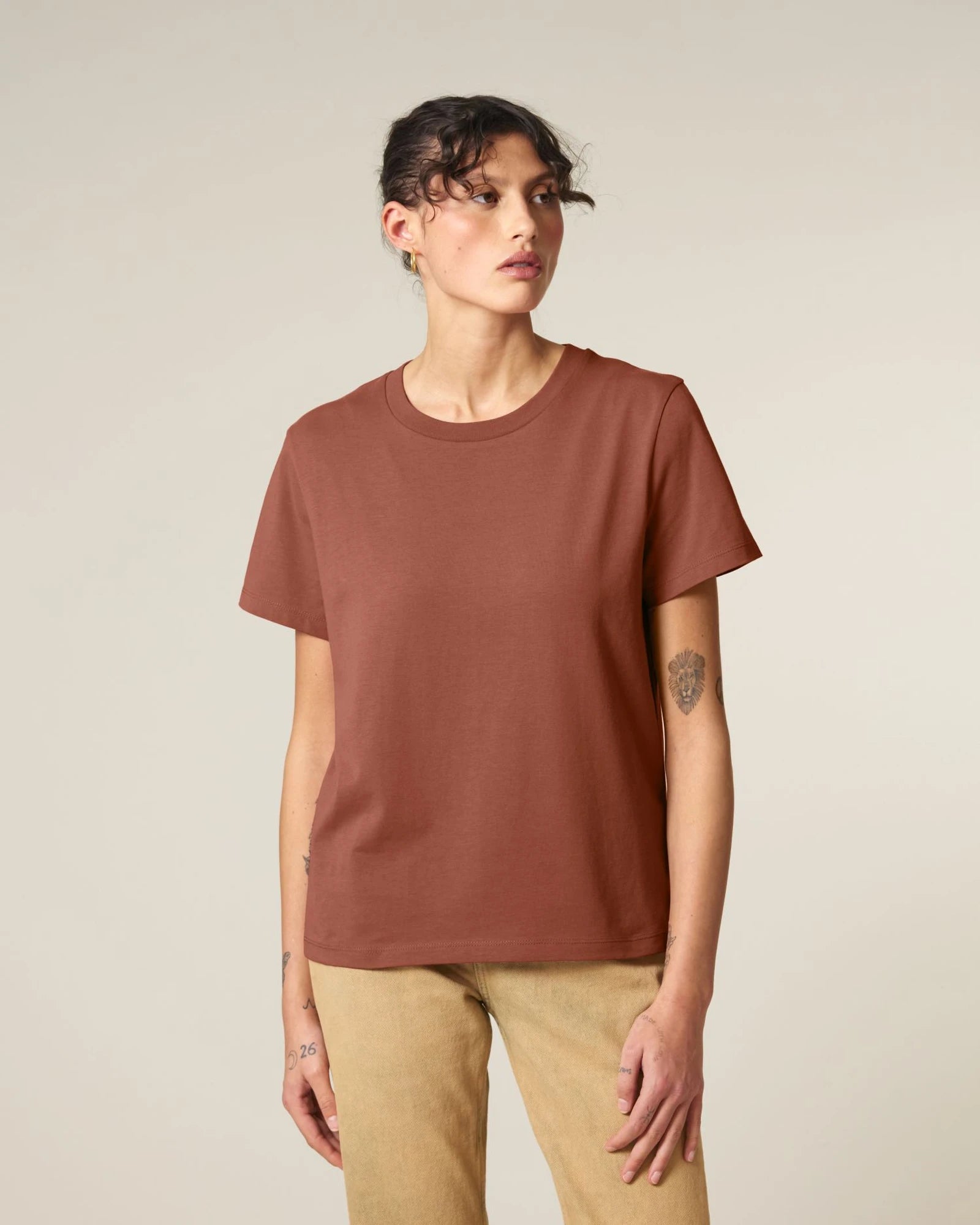T-Shirt langarm Bio-Baumwolle Stanley/Stella Muser zum Personalisieren - Heritage Brown