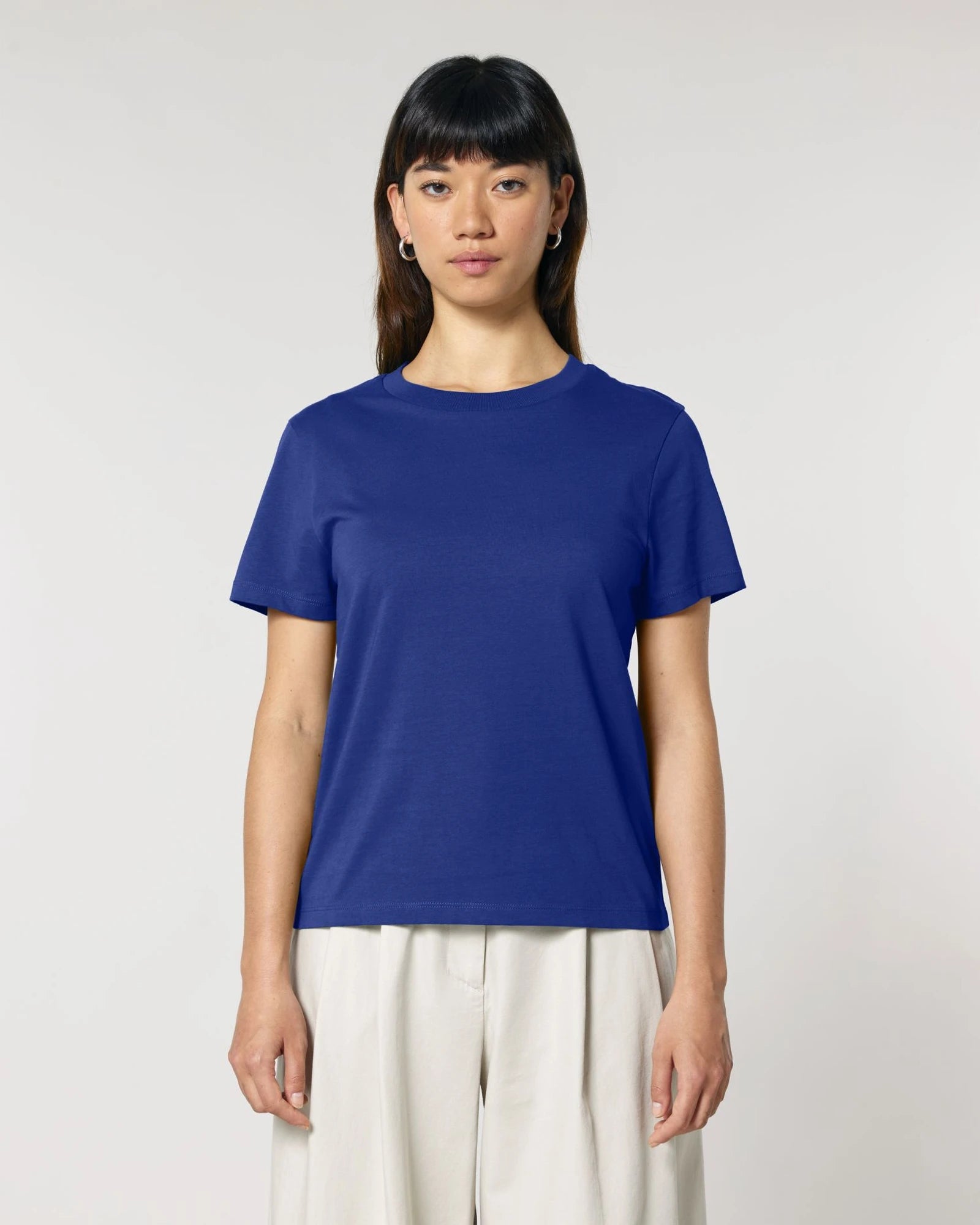 T-Shirt langarm Bio-Baumwolle Stanley/Stella Muser zum Personalisieren - Arbeiter Blau