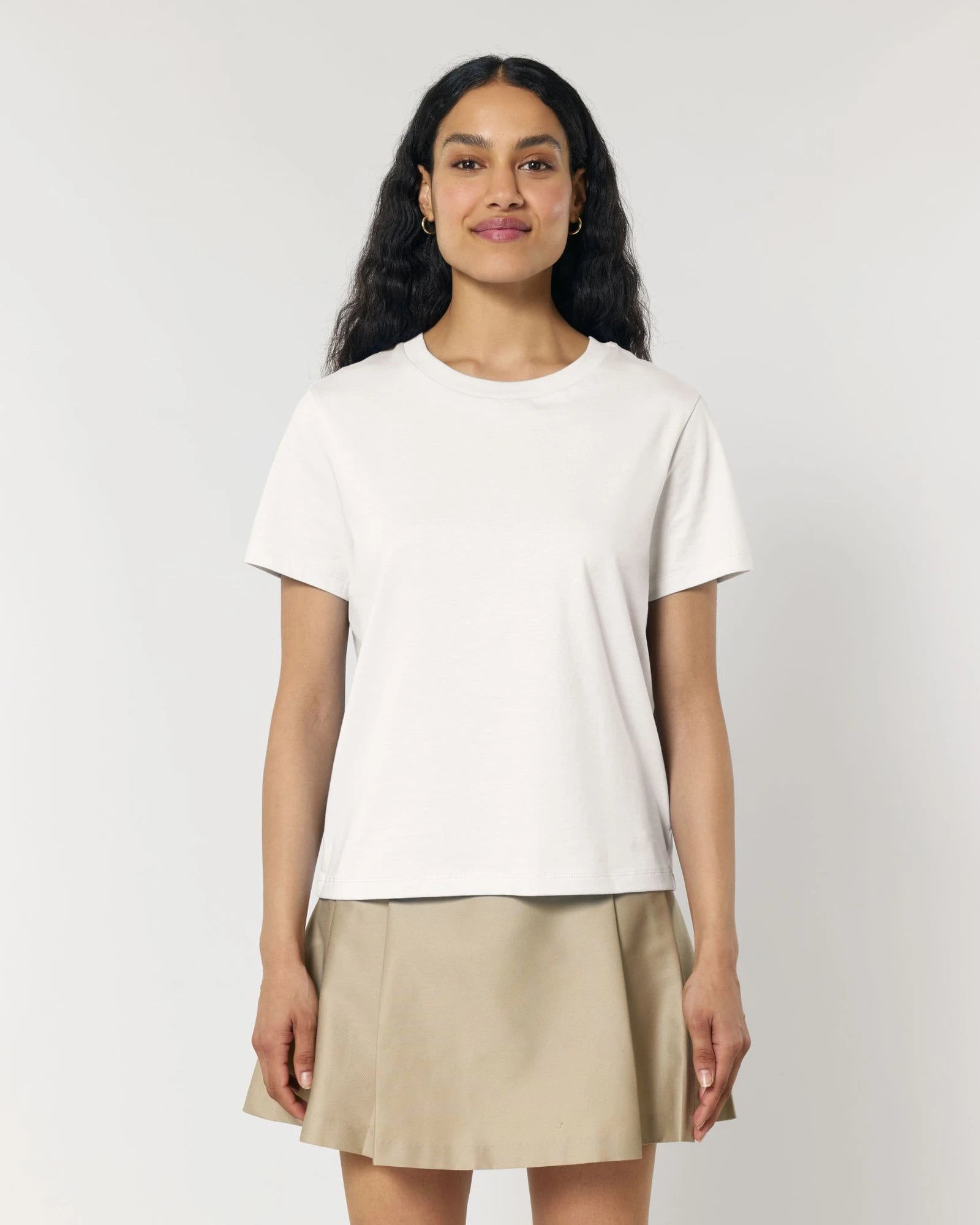 T-Shirt langarm Bio-Baumwolle Stanley/Stella Muser zum Personalisieren - Cremeweiß
