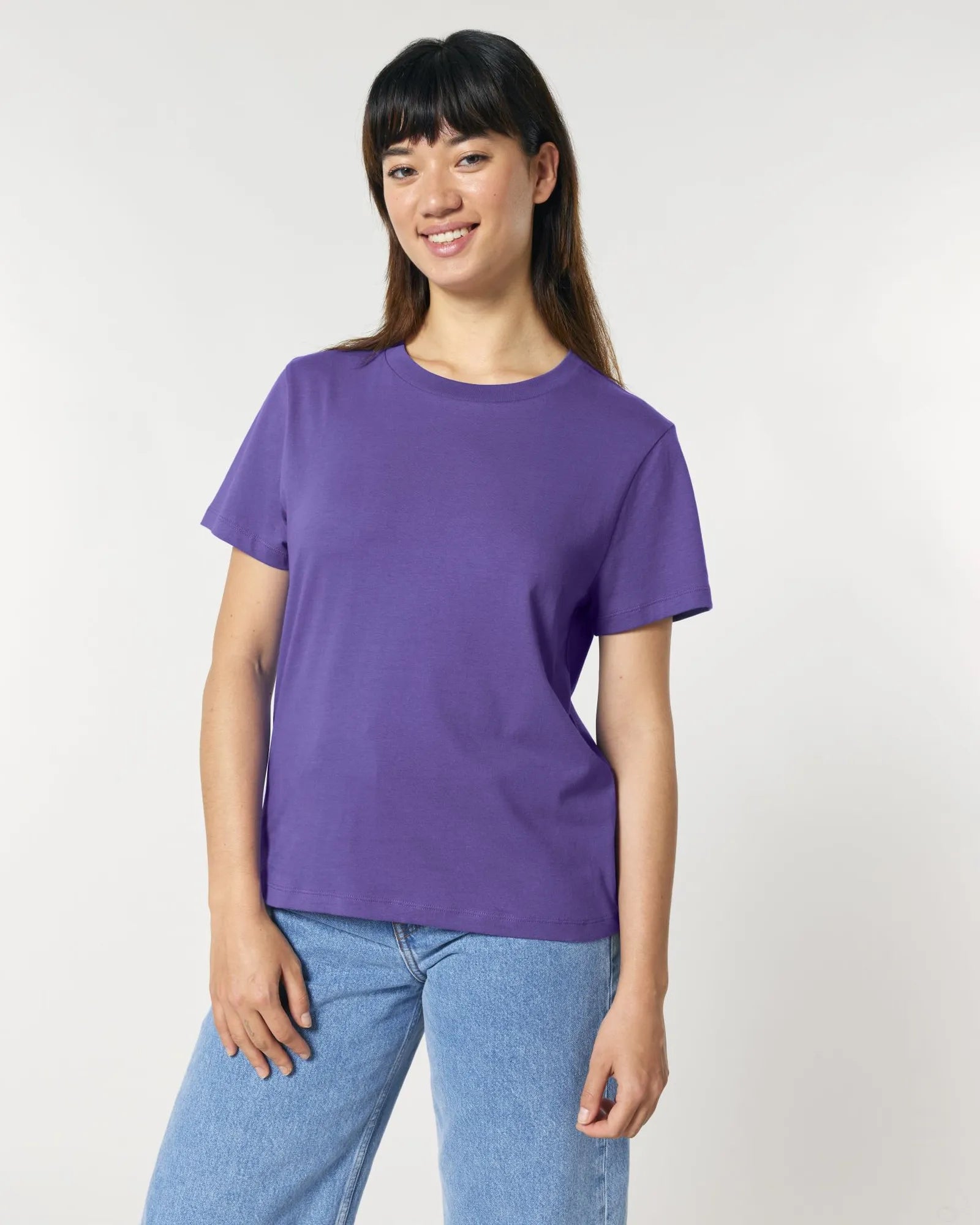 T-Shirt langarm Bio-Baumwolle Stanley/Stella Muser zum Personalisieren - Lila Liebe