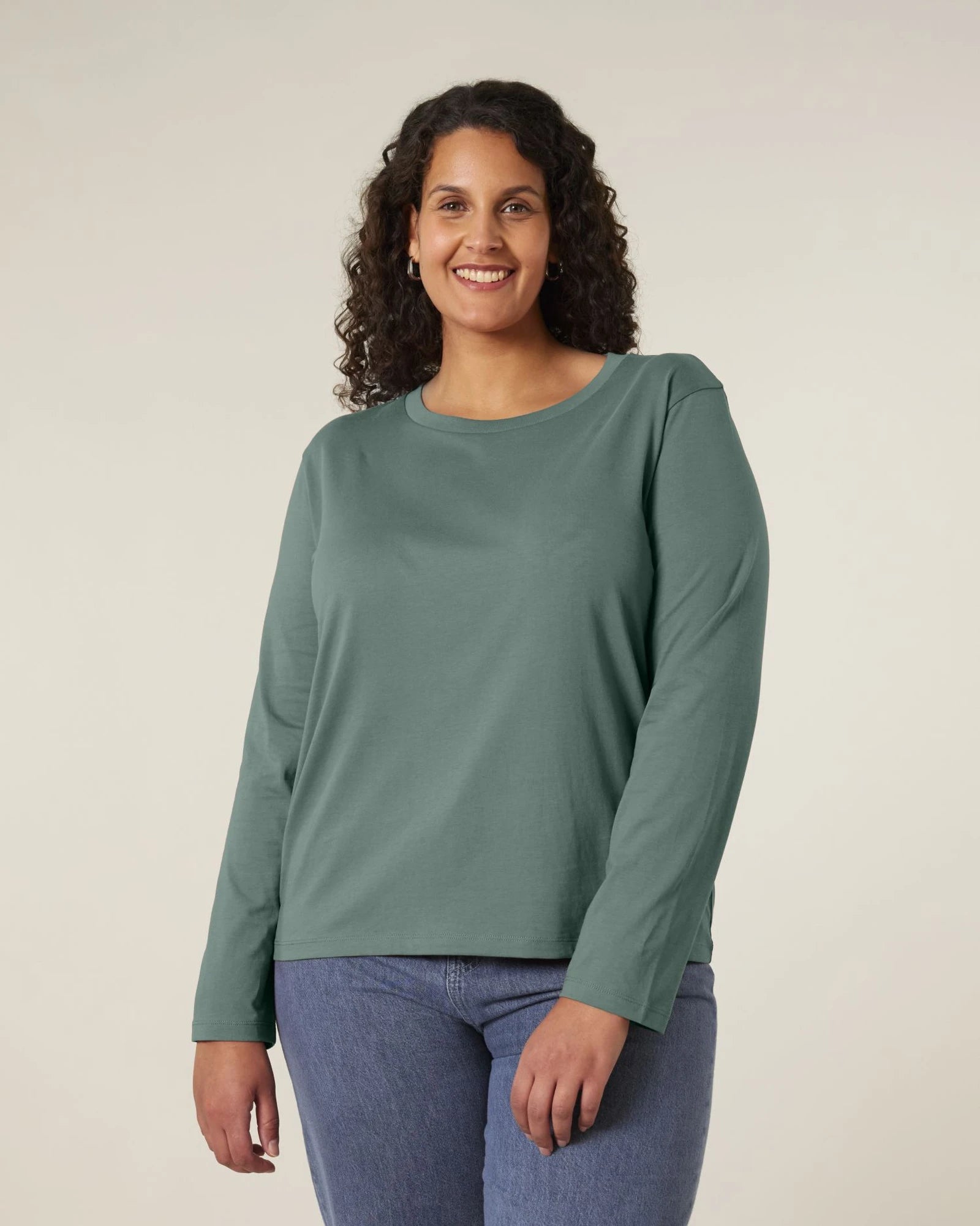T-Shirt langarm Bio-Baumwolle Stanley/Stella Muser zum Personalisieren - Grüne Bucht