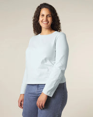 T-Shirt langarm Bio-Baumwolle Stanley/Stella Muser zum Personalisieren - Blaues Eis