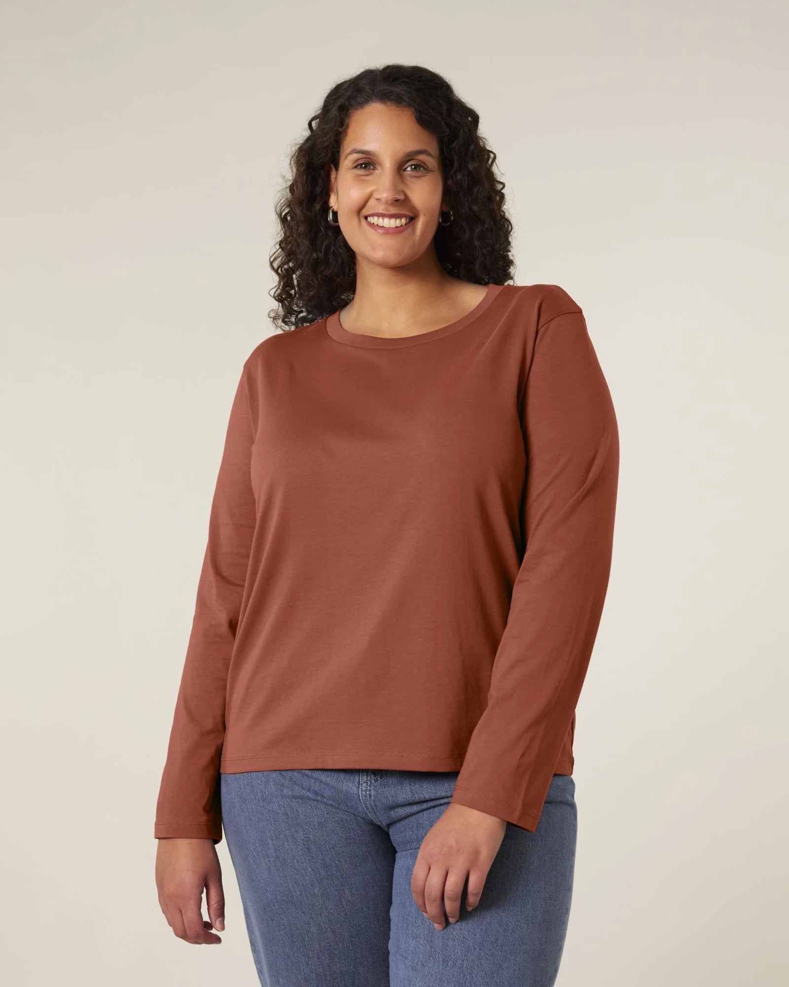 T-Shirt langarm Bio-Baumwolle Stanley/Stella Muser zum Personalisieren - Heritage Brown