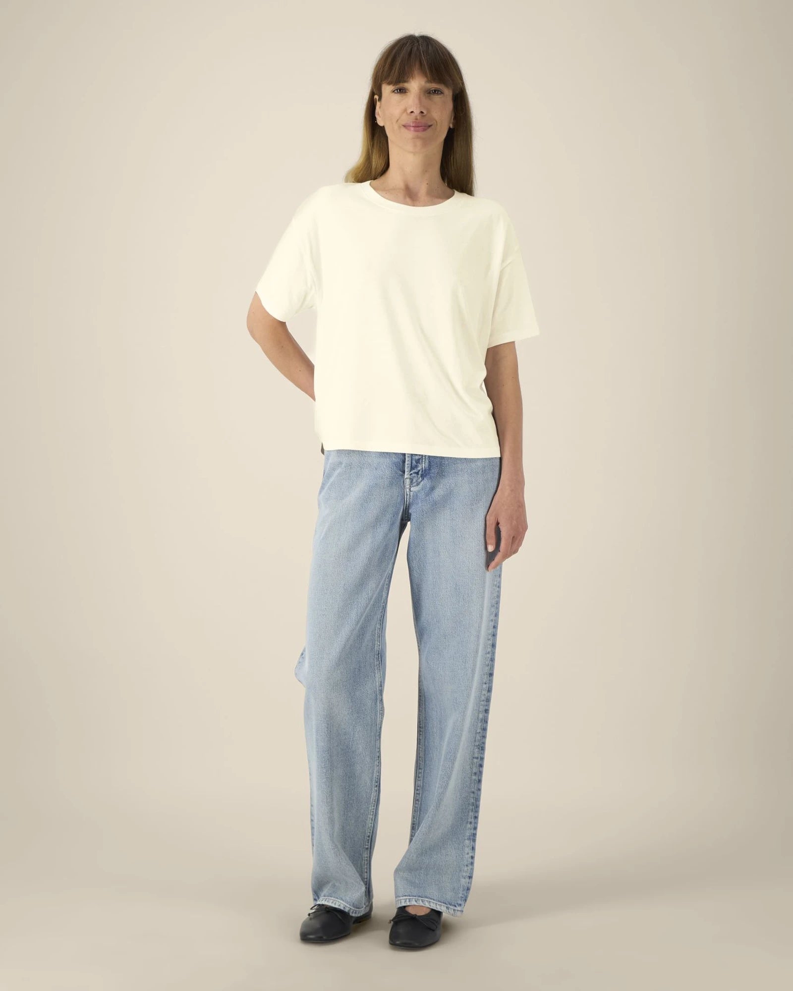 T-Shirt Damen Bio-Baumwolle Stanley/Stella Etta zum Personalisieren - Creme