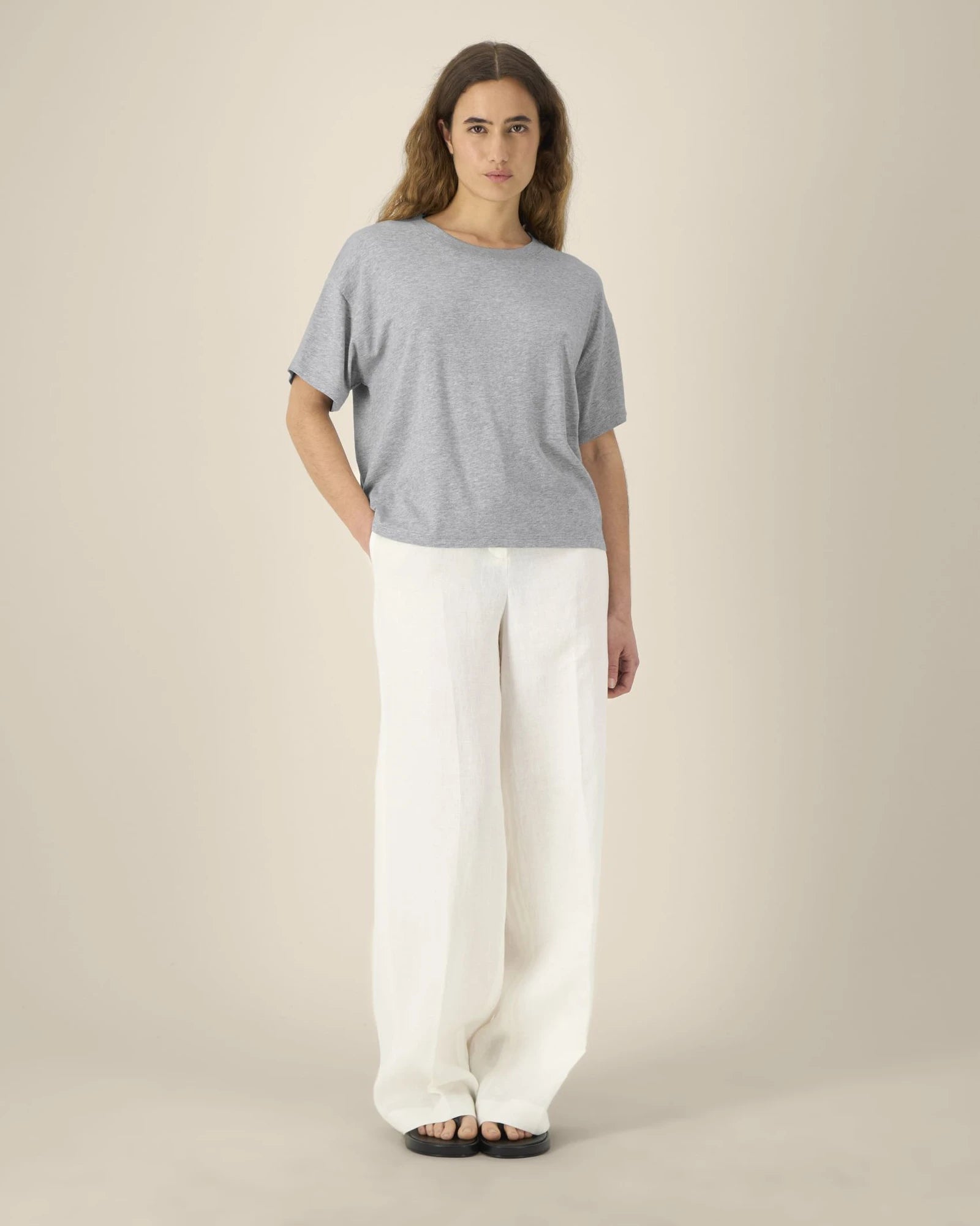 T-Shirt Damen Bio-Baumwolle Stanley/Stella Etta zum Personalisieren - Mélange Grau