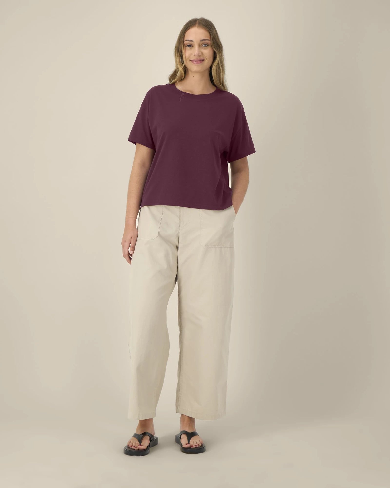 T-Shirt Damen Bio-Baumwolle Stanley/Stella Etta zum Personalisieren - Dunkles Pflaumen