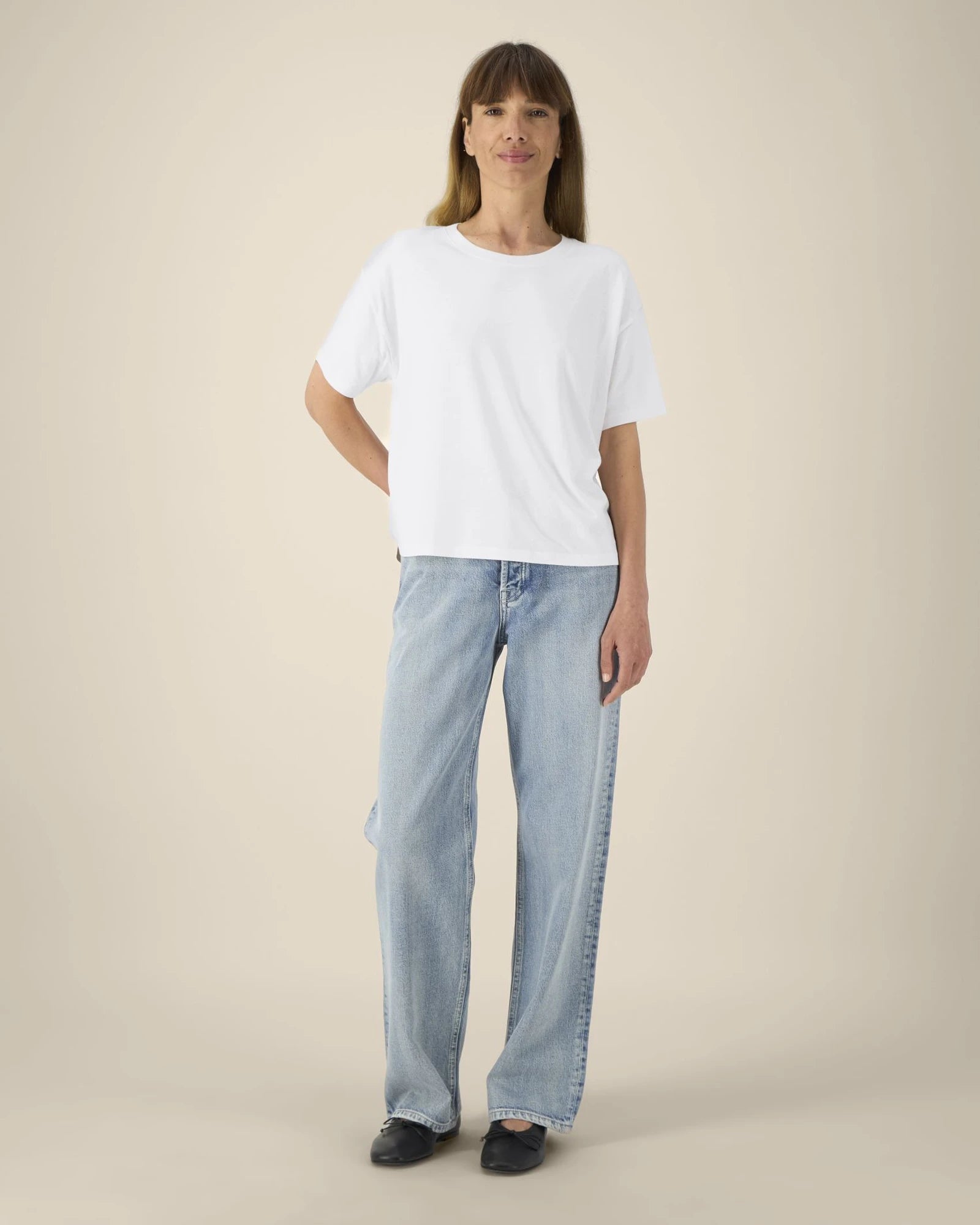 T-Shirt Damen Bio-Baumwolle Stanley/Stella Etta zum Personalisieren - Weiß