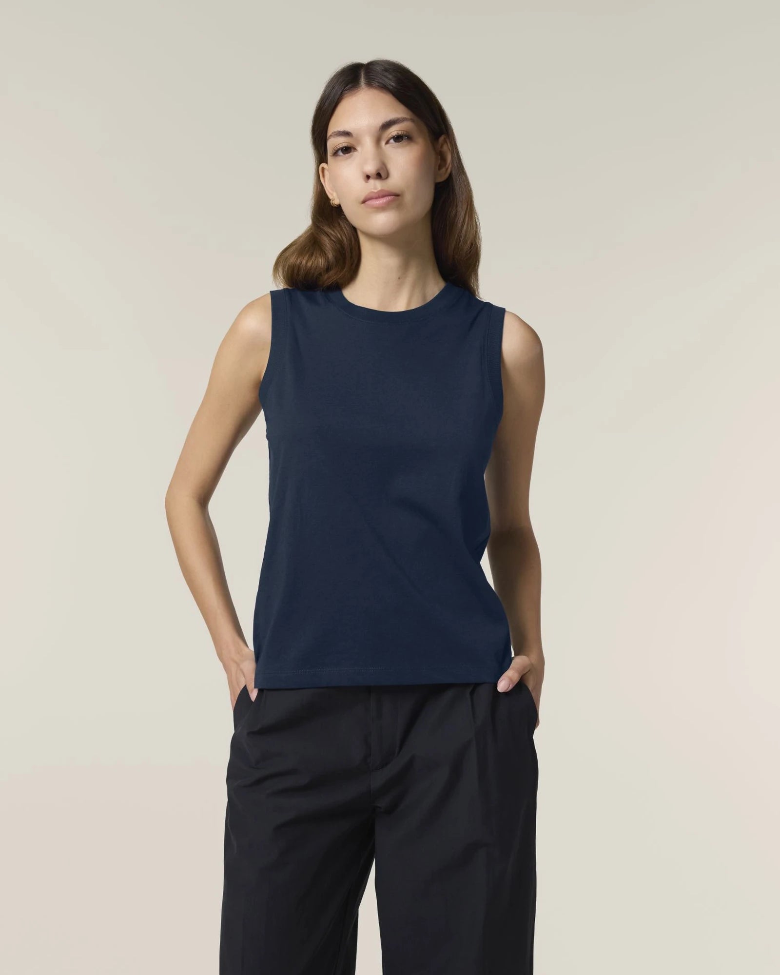 Damen-Tanktop Bio-Baumwolle Stanley/Stella Mia zum Personalisieren - Französische Marine