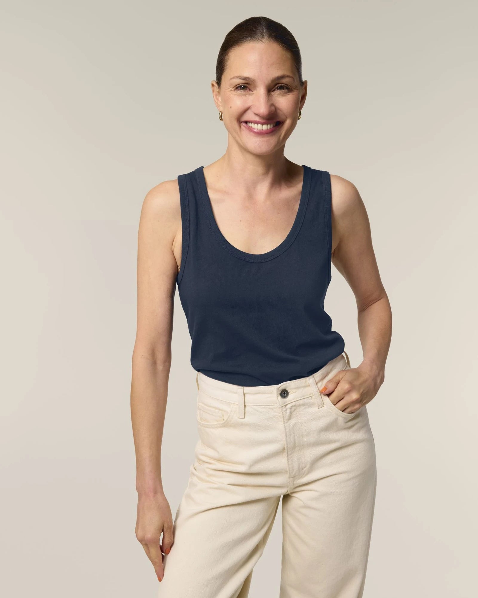 Damen Tanktop Bio-Baumwolle Stanley/Stella Ava zum Personalisieren - Französische Marine