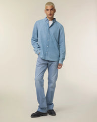 Hemd Denim Bio-Baumwolle Stanley/Stella zum Personalisieren - Hellblau