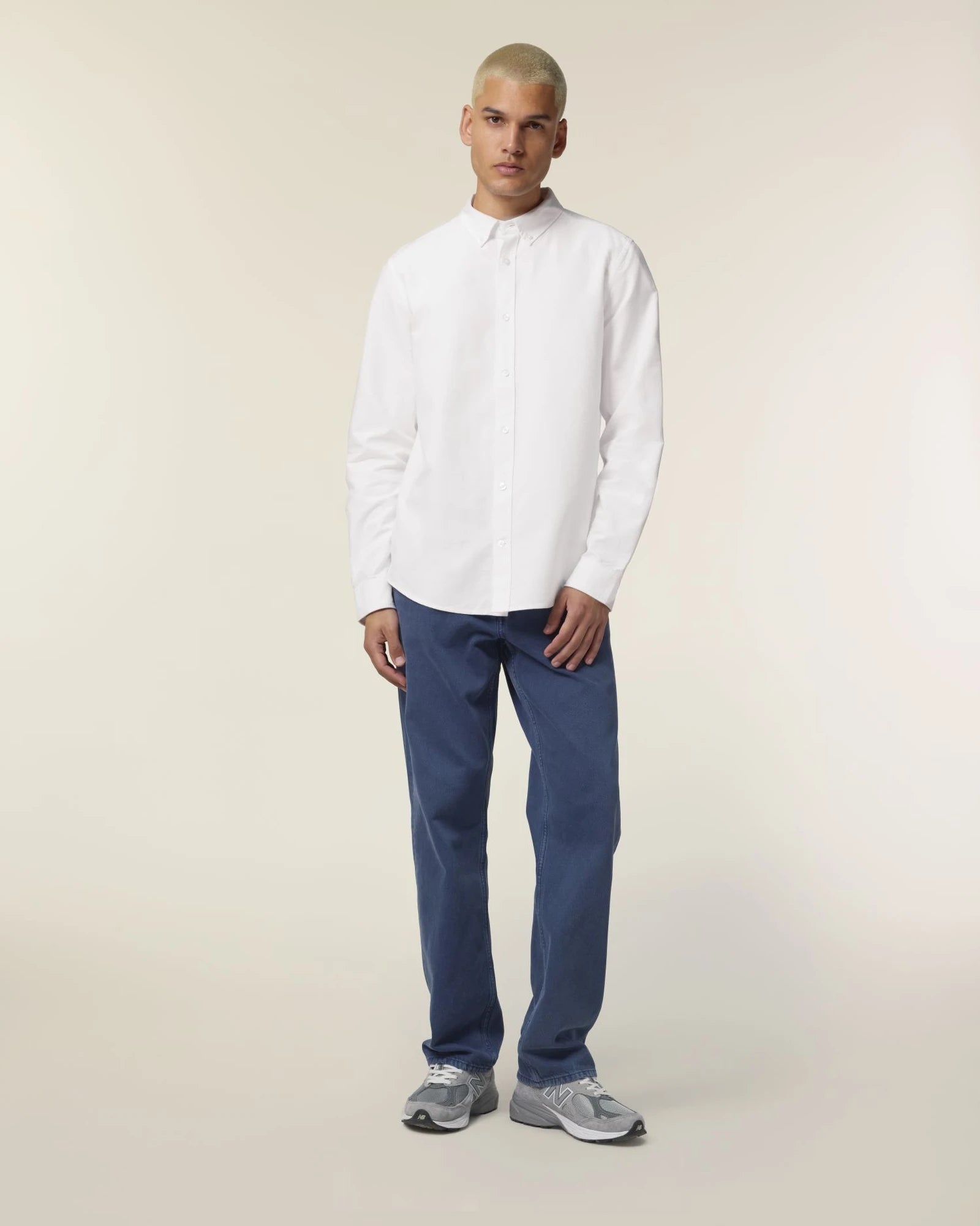 Hemd Bio-Baumwolle Stanley/Stella Oxford zum Personalisieren - Weiß