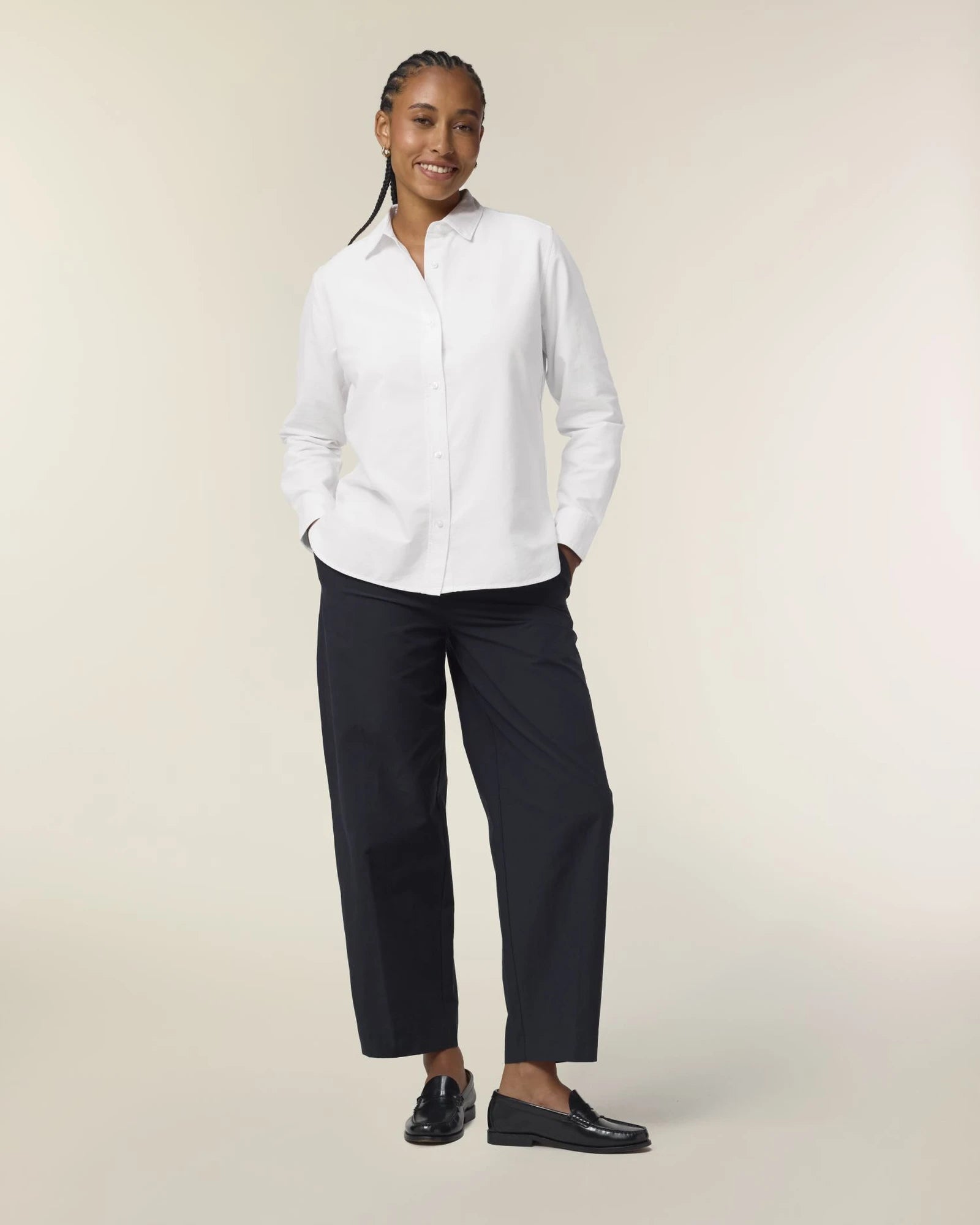 Oxford Shirt Medium Fit Stanley/Stella zum Personalisieren - Weiß