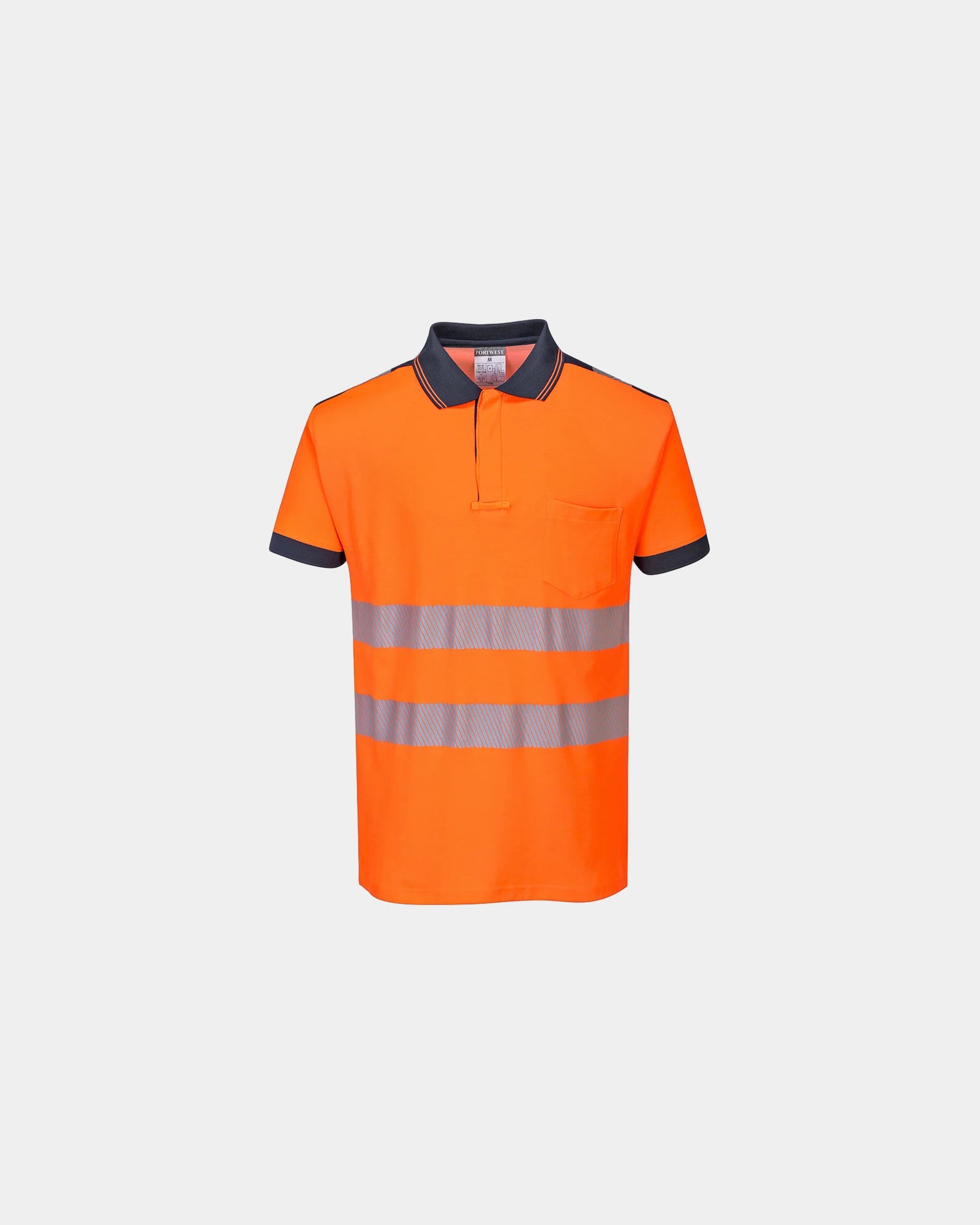 Poloshirt 55% Baumwolle 45% Polyester Portwest HV PW3 zum Personalisieren - Orange