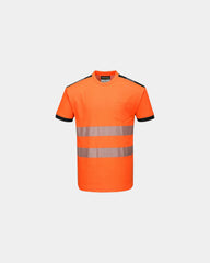 T-Shirt 55% Baumwolle Portwest HV PW3 zum Personalisieren - Orange