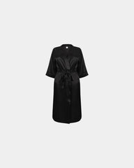 Damen-Bademantel Satin Kimono-Stil zum Personalisieren - Schwarz