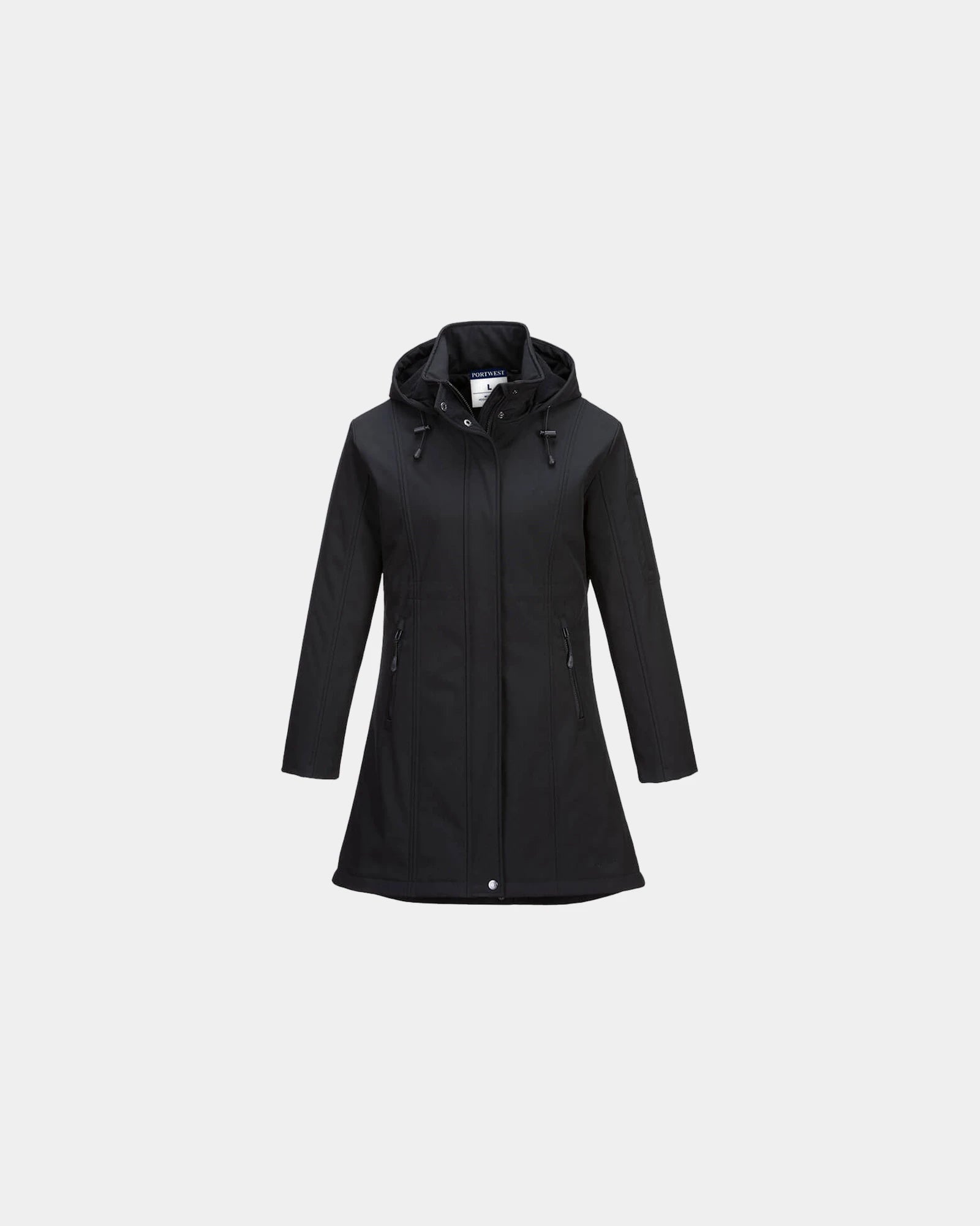 Softshelljacke anthrazit Carla zum Personalisieren - Schwarz-Himmelblau