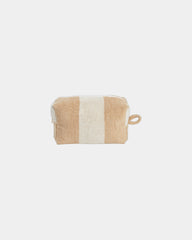 Kosmetiktasche Bio-Baumwolle La Handtuch Paris Riviera zum Personalisieren - Sand / Creme
