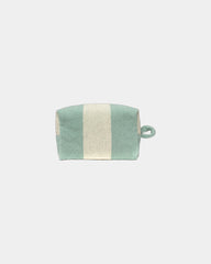 Kosmetiktasche Bio-Baumwolle La Handtuch Paris Riviera zum Personalisieren - Wassergrün / Creme