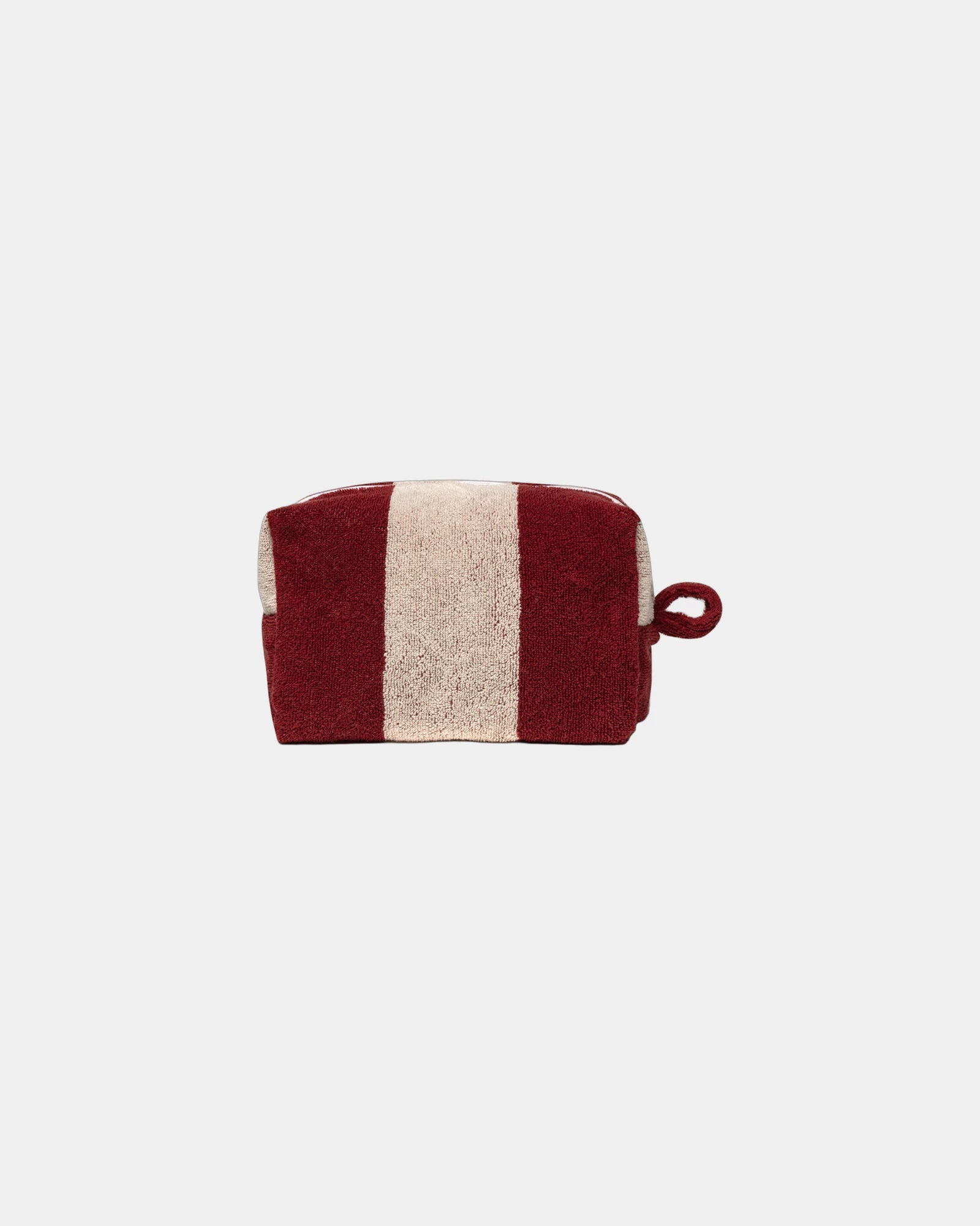 Kosmetiktasche Bio-Baumwolle La Handtuch Paris Riviera zum Personalisieren - Granatrot / Creme