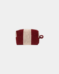 Kosmetiktasche Bio-Baumwolle La Handtuch Paris Riviera zum Personalisieren - Granatrot / Creme