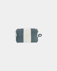 Kosmetiktasche Bio-Baumwolle La Handtuch Paris Riviera zum Personalisieren - Grau / Creme