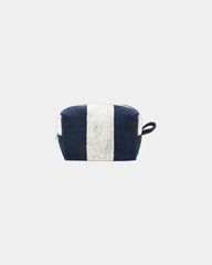 Kosmetiktasche Bio-Baumwolle La Handtuch Paris Riviera zum Personalisieren - Ozeanblau / Creme