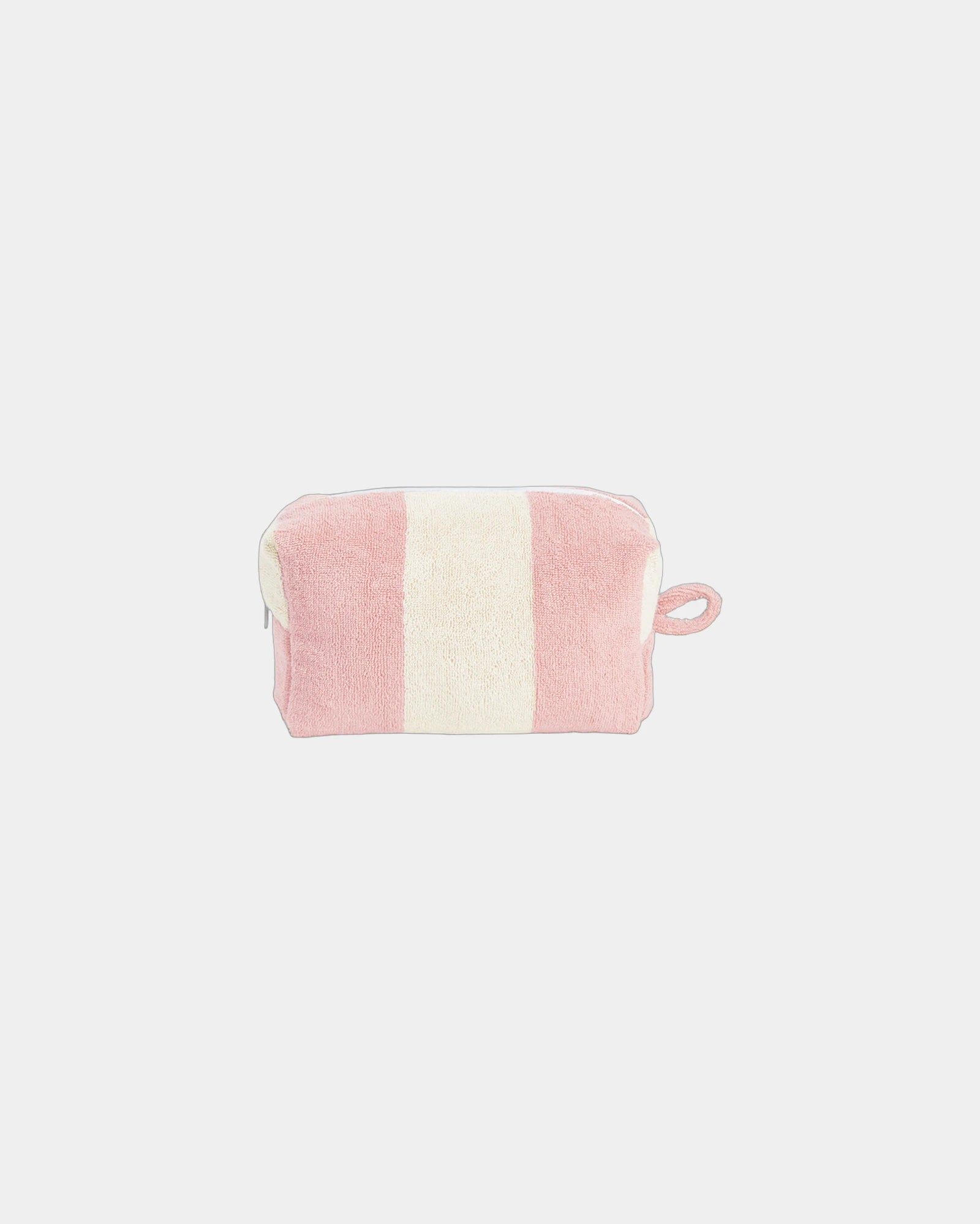 Kosmetiktasche Bio-Baumwolle La Handtuch Paris Riviera zum Personalisieren - Nymphenrosa / Creme