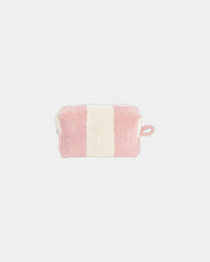 Kosmetiktasche Bio-Baumwolle La Handtuch Paris Riviera zum Personalisieren - Nymphenrosa / Creme