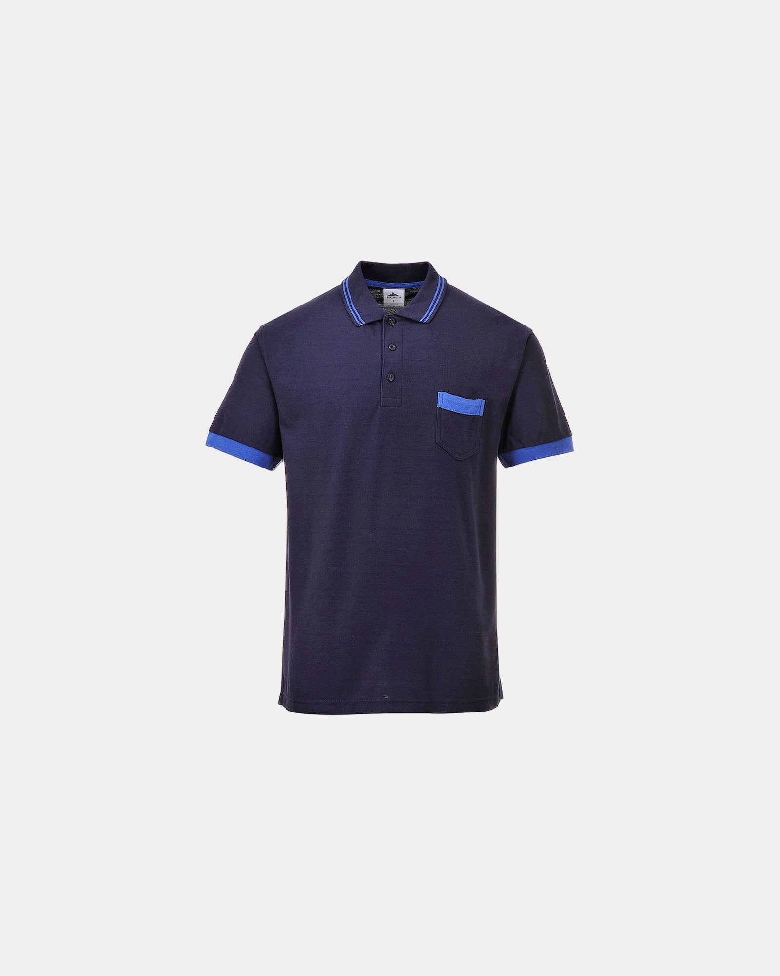 Poloshirt 210 g/m² Polyester Baumwolle Portwest Contrast zum Personalisieren - Marineblau