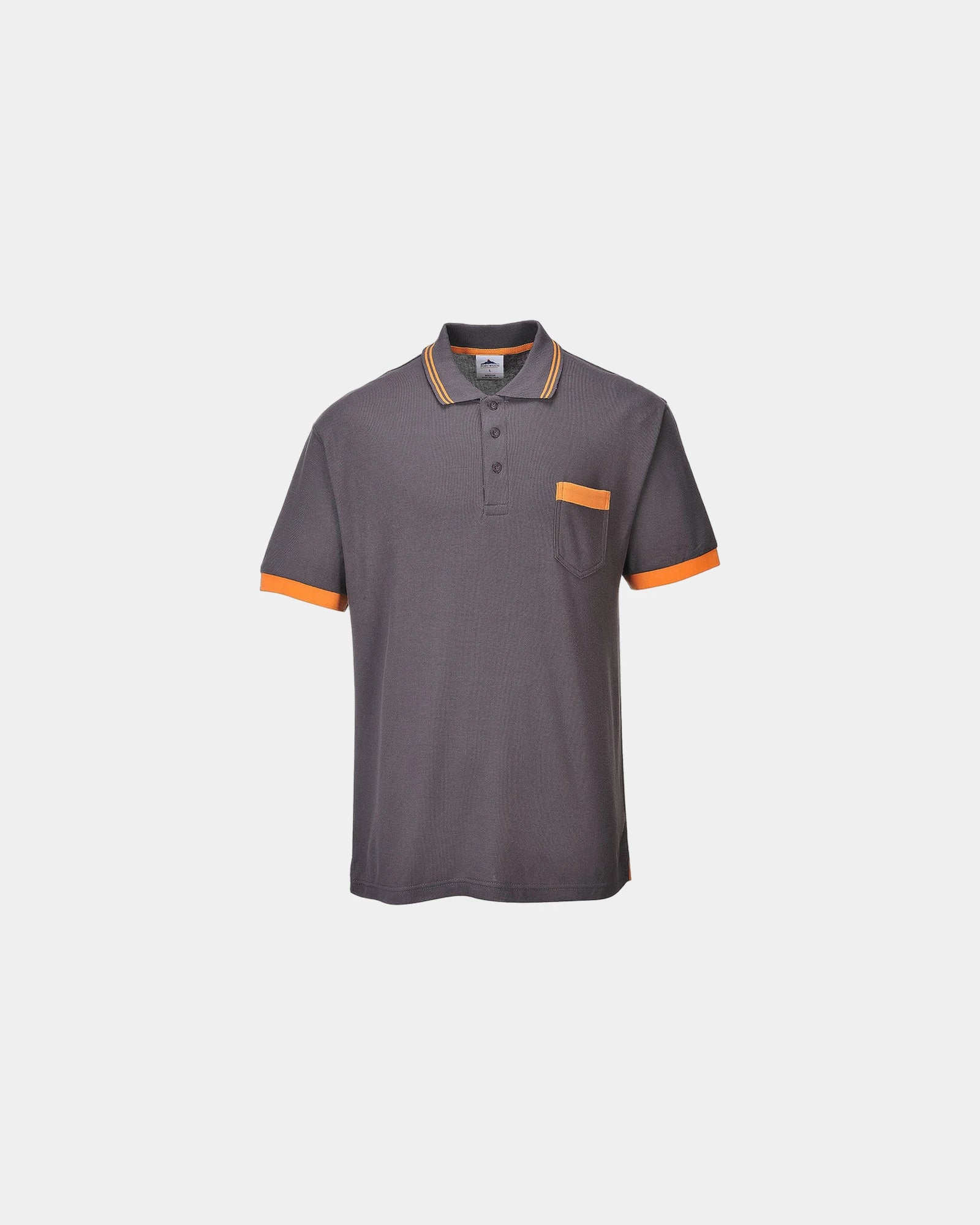 Poloshirt 210 g/m² Polyester Baumwolle Portwest Contrast zum Personalisieren - Grau