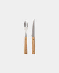 Besteckset Edelstahl FSC® Holz Vinga Paso 8pcs zum Personalisieren - Braun