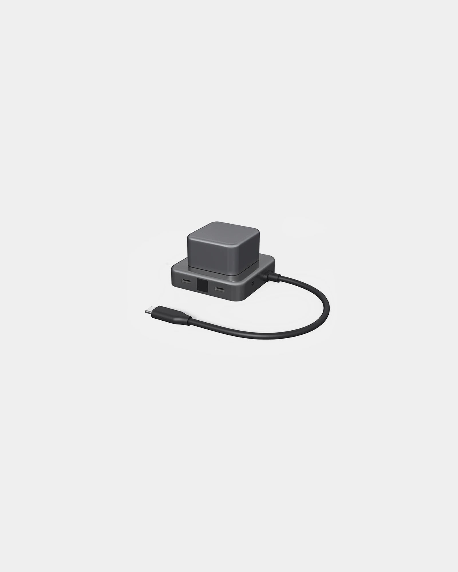 Hub 7-en-1 Aluminium recycelt XOOPAR CUBBI zum Personalisieren - Grau