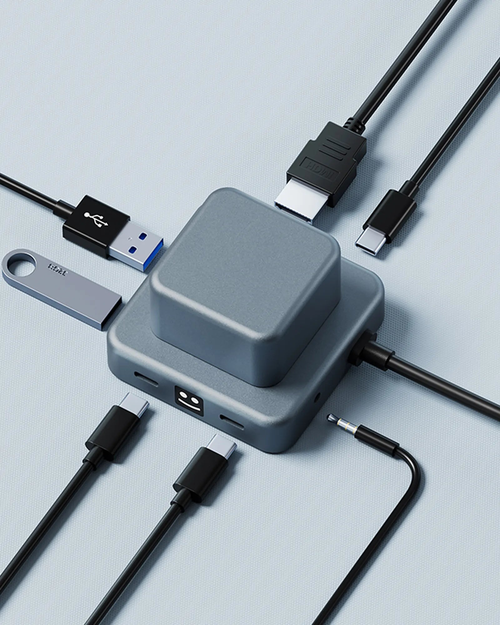 Hub 7-en-1 Aluminium recycelt XOOPAR CUBBI zum Personalisieren - 6