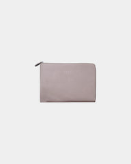 Pochette aus recyceltem Leder 10/11" zum Personalisieren - Taupe