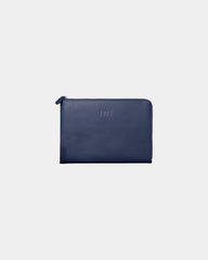 Pochette aus recyceltem Leder 10/11" zum Personalisieren - Blau
