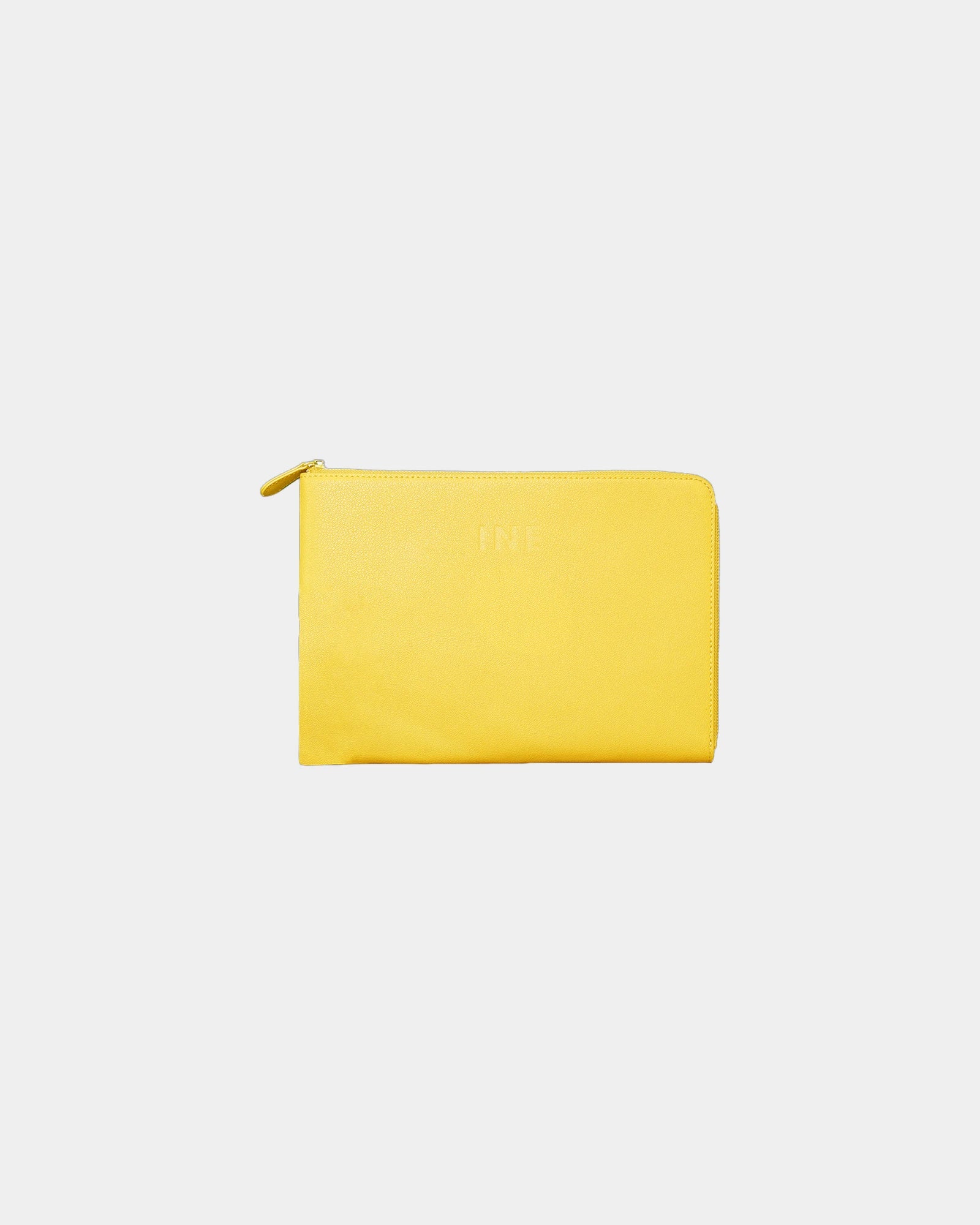Pochette aus recyceltem Leder 10/11" zum Personalisieren - Gelb