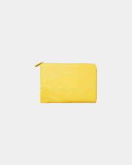 Pochette aus recyceltem Leder 10/11" zum Personalisieren - Gelb