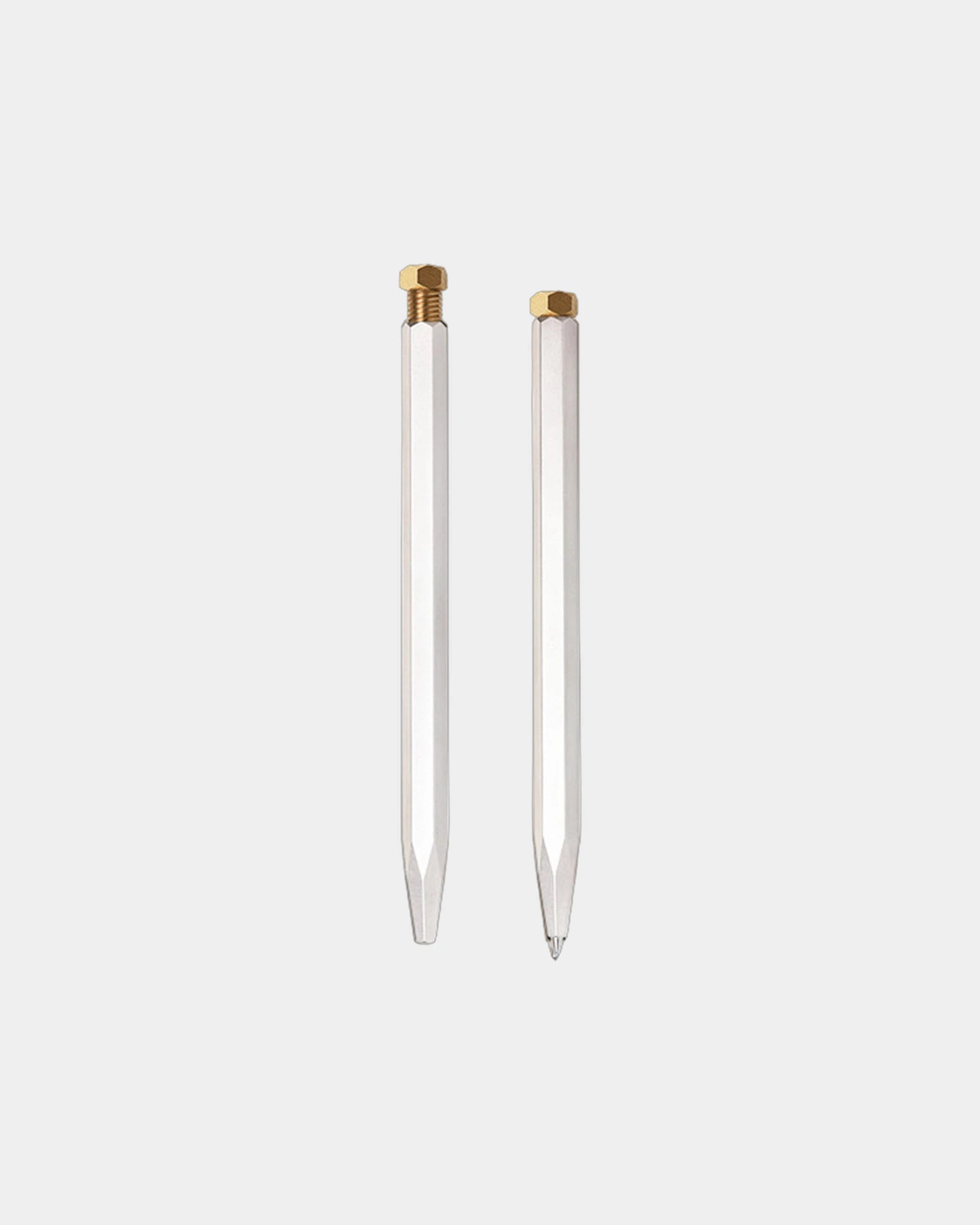 Roller Ball Pen - Raw Brass - White